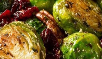 Cranberry Pecan Brussels Sprouts